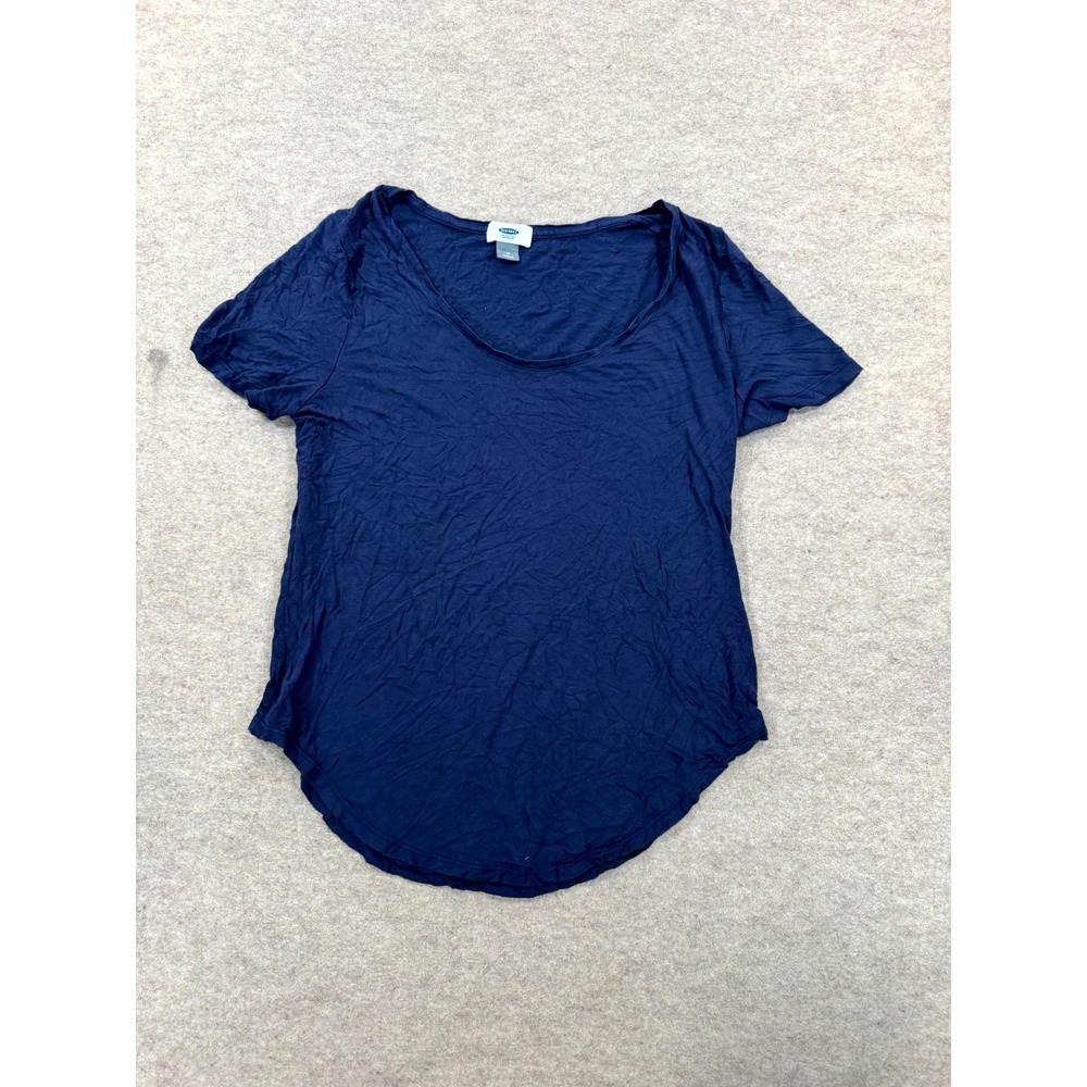 Old Navy T Shirt Women Medium Navy Blue Short Sleeve Scoop Neck Casual Pullover